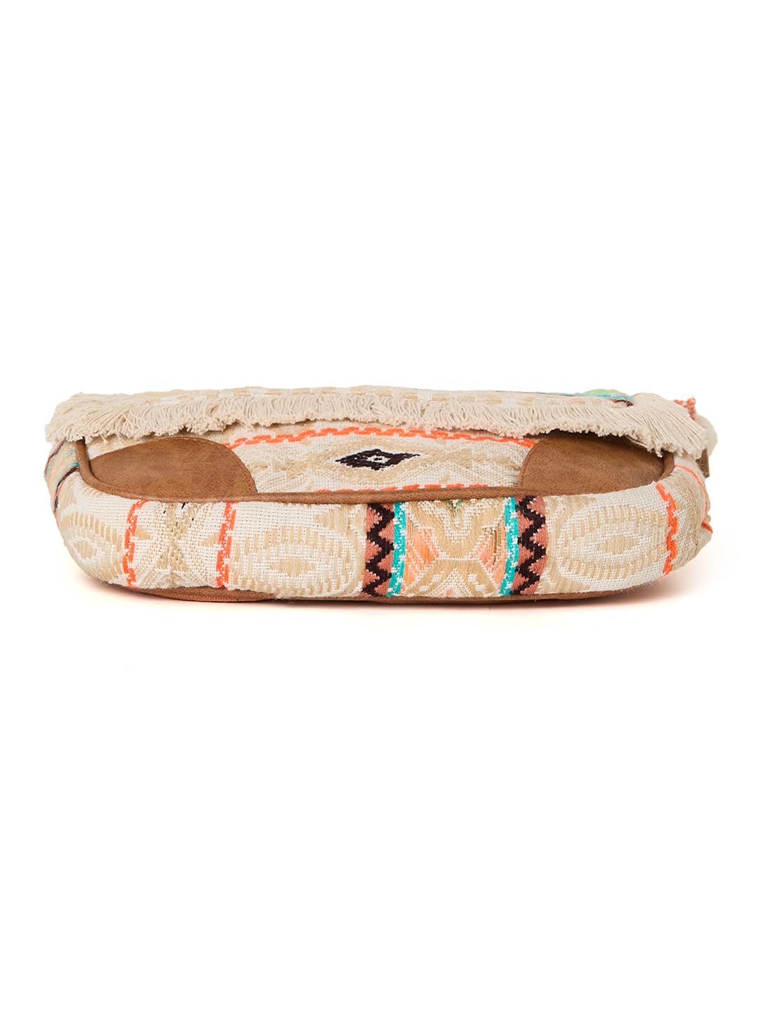 PRIMROSE Boho Fringed Crossbody Bag with Embroidery, Multi-Colour