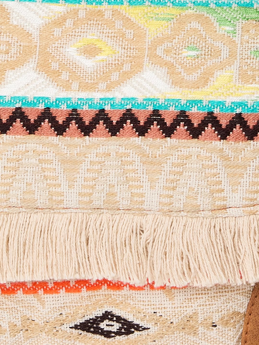 PRIMROSE Boho Fringed Crossbody Bag with Embroidery, Multi-Colour