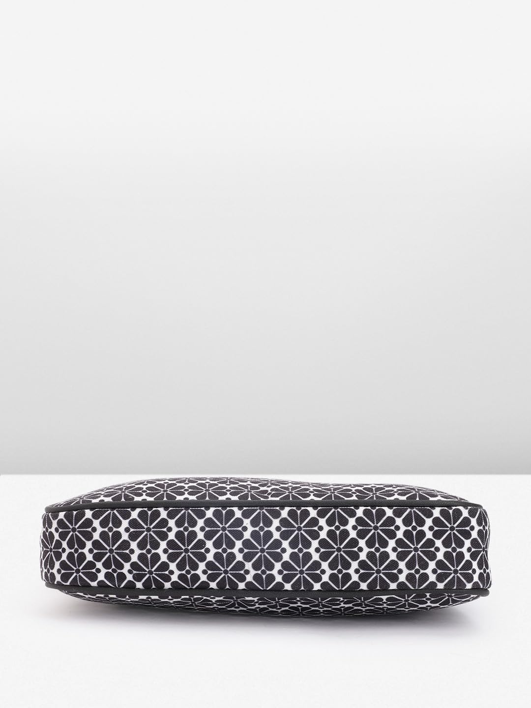 PRIMROSE Black and White Geometric Patterned Shoulder Bag for Women