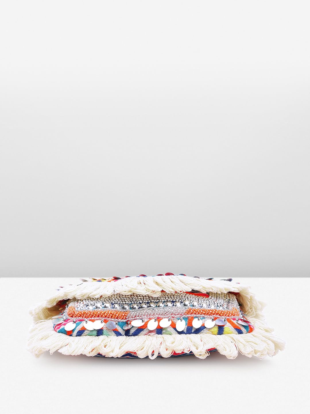 PRIMROSE Handcrafted Multicolour Fringed Boho Chic Clutch Bag