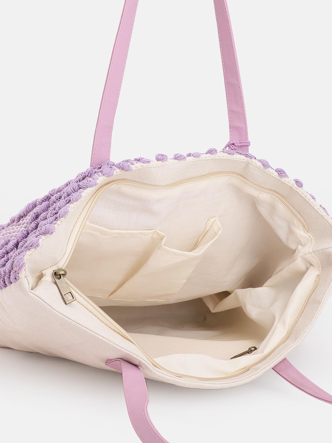 PRIMROSE Handcrafted Crochet Tote Bag with Tassel Lilac