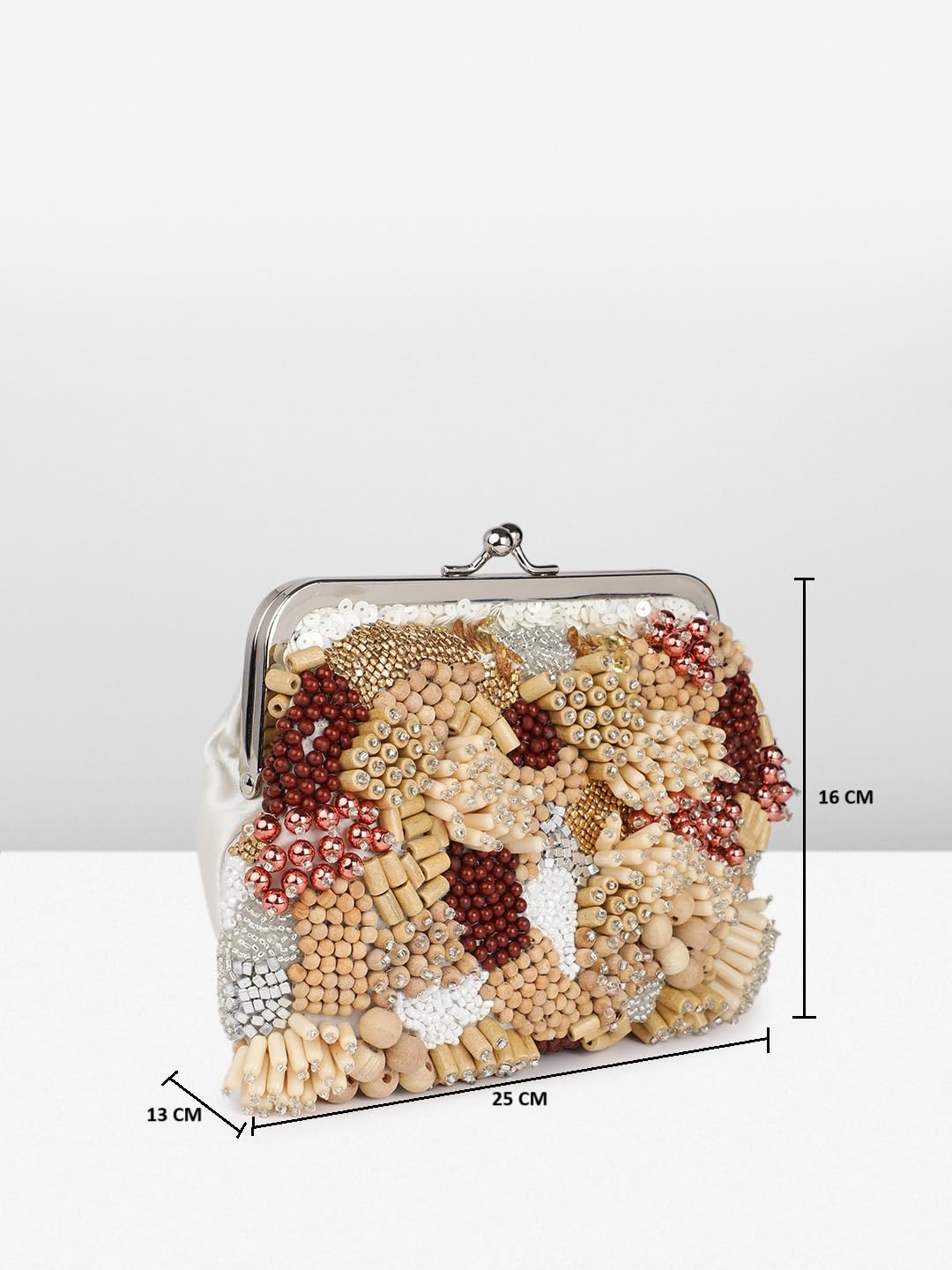 PRIMROSE Beaded Clutch Handbag with Chain Strap Multicolour