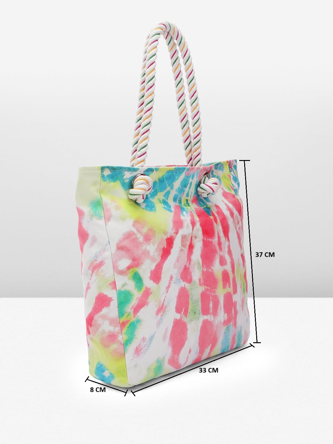 PRIMROSE Tie-Dye Tote Bag with Rope Handles Multicolour