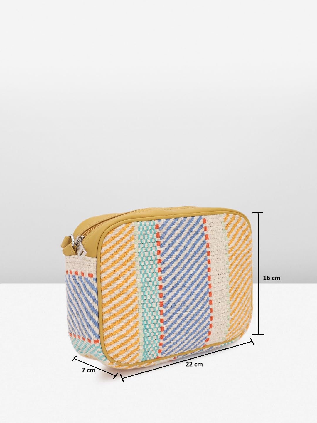 PRIMROSE Multicolored Striped Canvas Crossbody Bag for Women Adjustable Strap