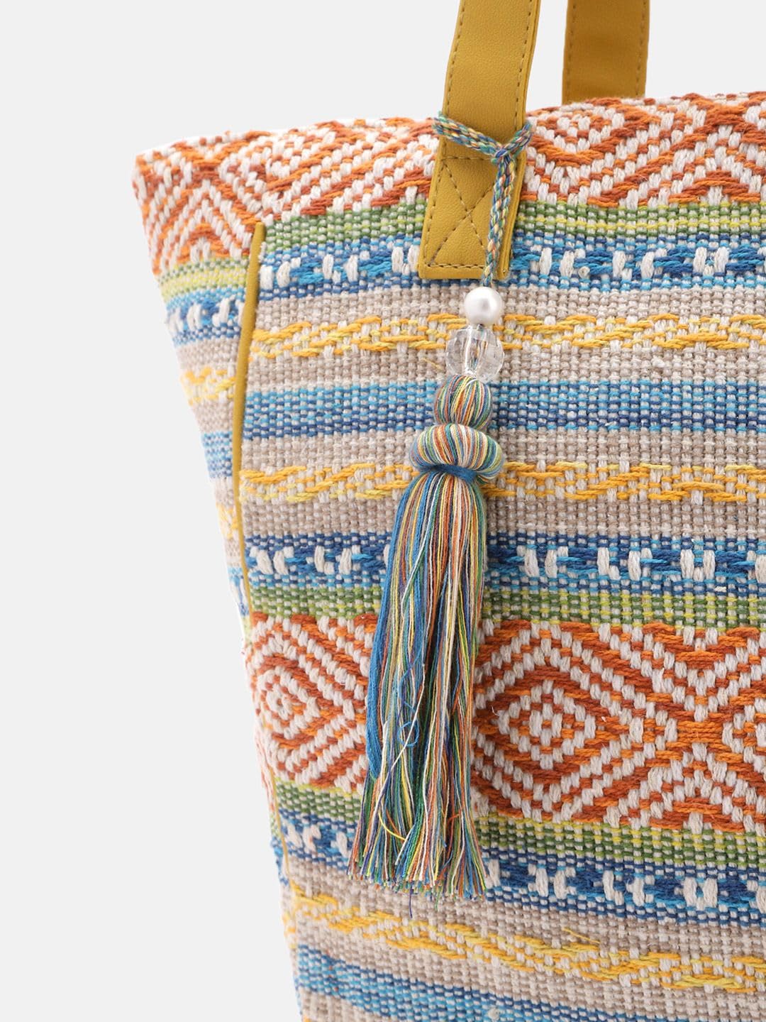 PRIMROSE Geometric Printed Embroidered Oversized Shopper Tote Bag