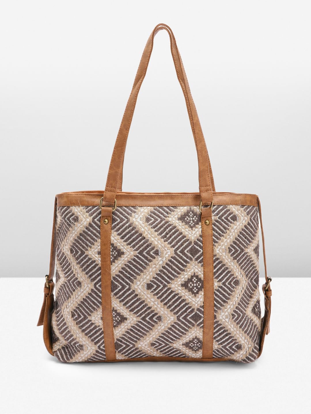 PRIMROSE Geometric Textured Shopper Tote Bag