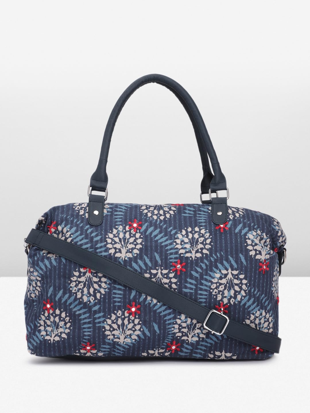 PRIMROSE Floral Printed Handbag for Women Blue and Red with Detachable Strap