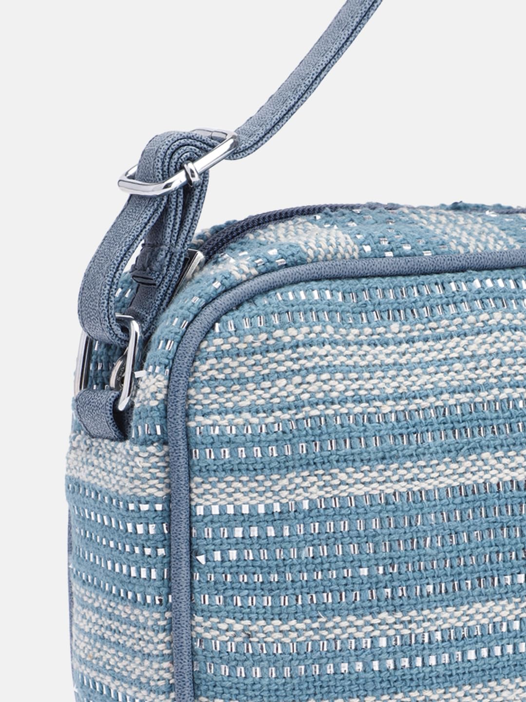 PRIMROSE Women's Woven Crossbody Bag Blue