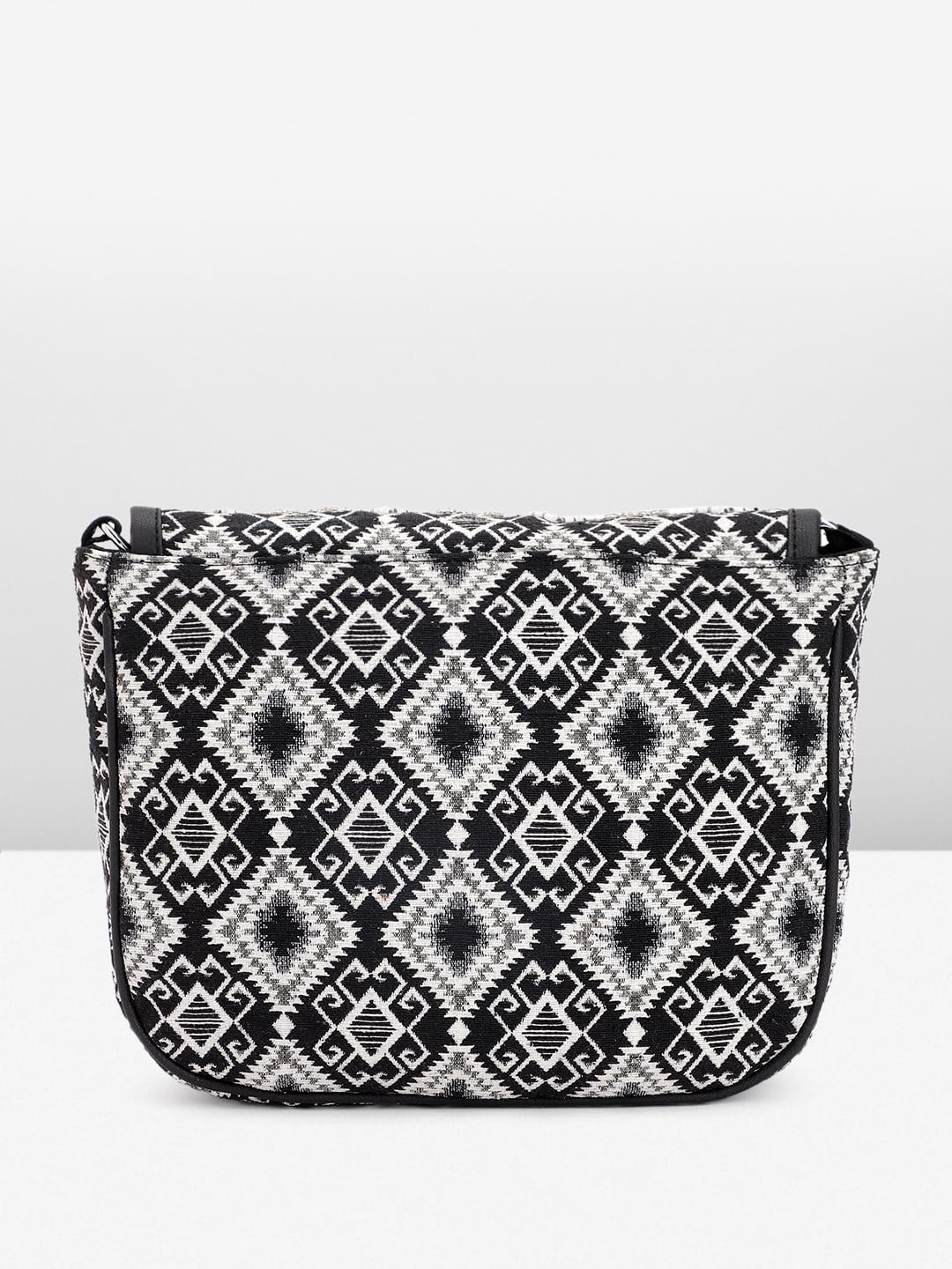 PRIMROSE Women's Black and White Aztec Print Crossbody Bag