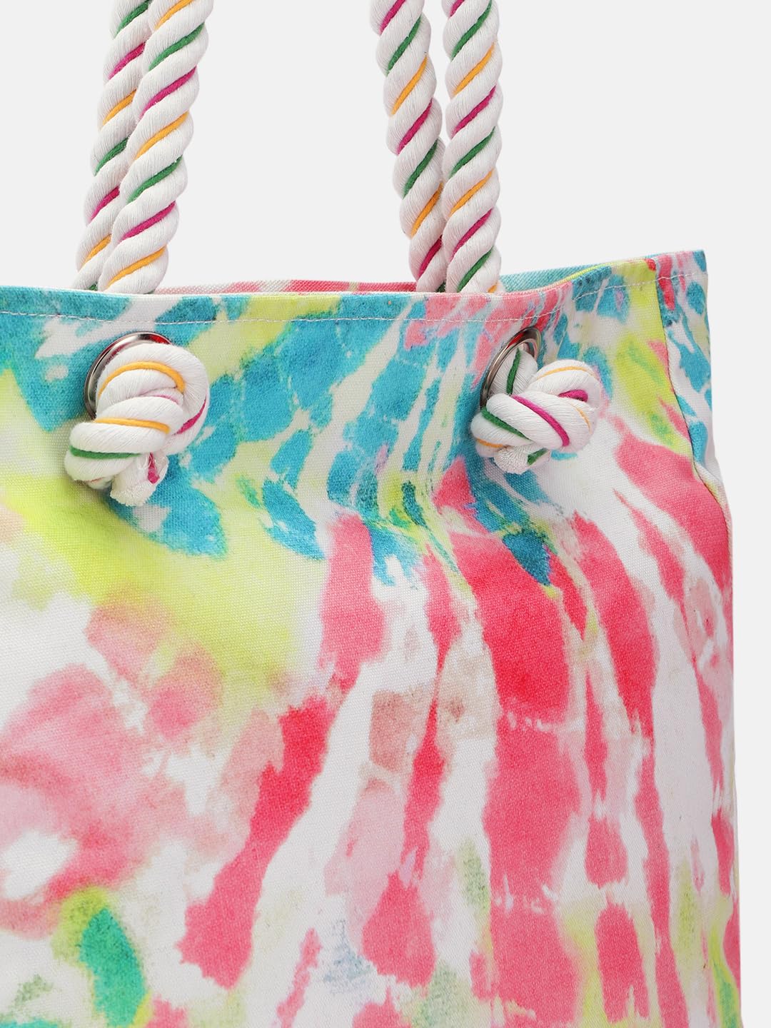 PRIMROSE Tie-Dye Tote Bag with Rope Handles Multicolour