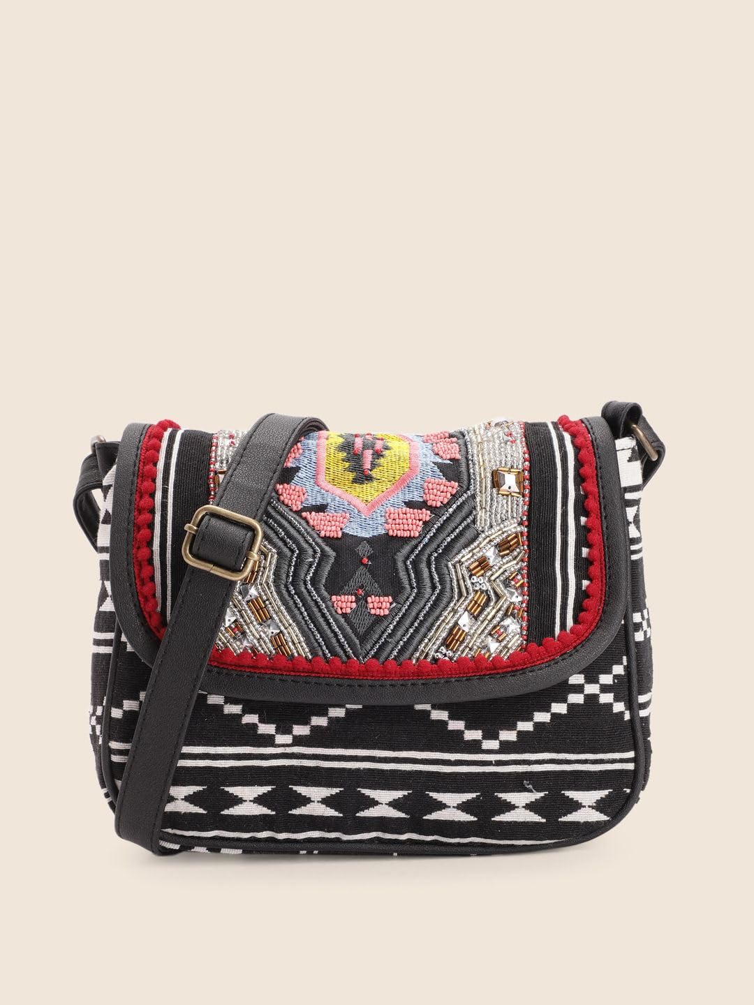 PRIMROSE Ethnic Patterned Crossbody Bag with Adjustable Strap Multicolour