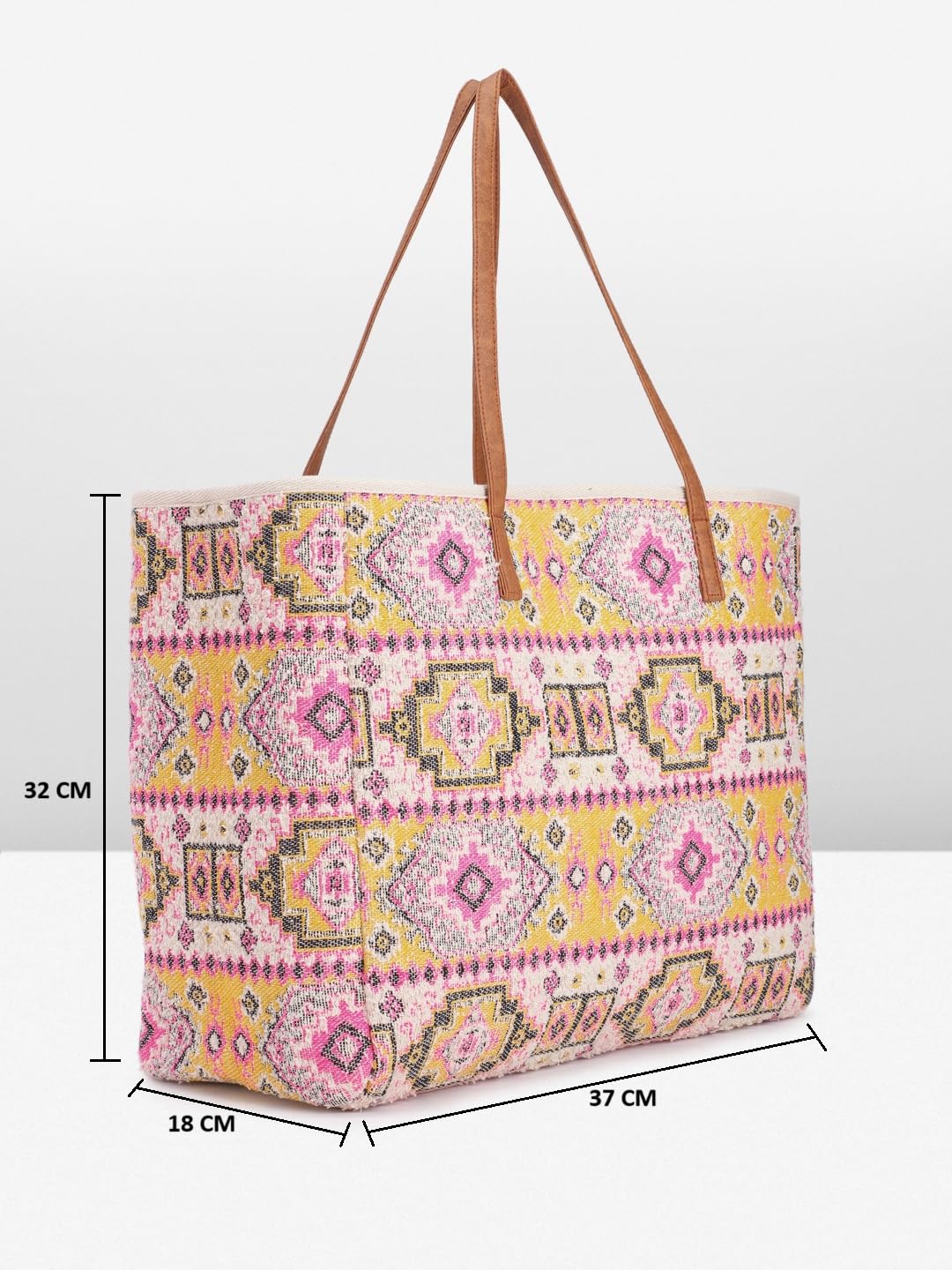 PRIMROSE Bohemian Style Tote Bag for Women, Multicolour Floral Print