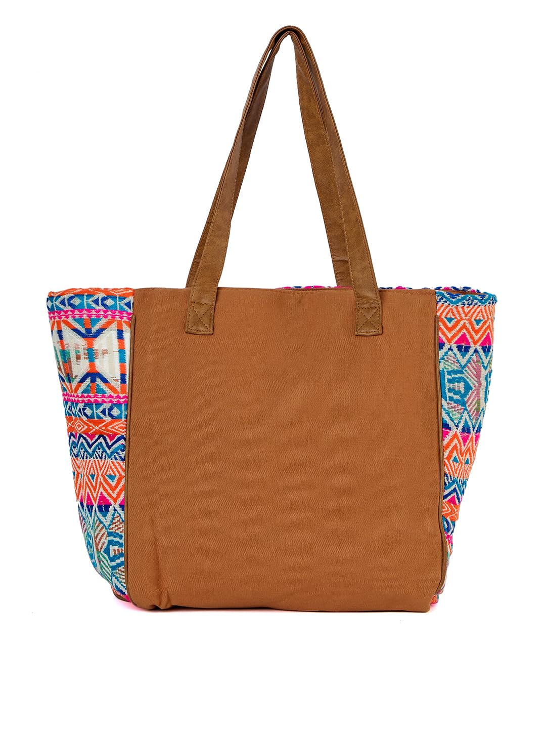 PRIMROSE Multicoloured Aztec Print Tote Bag with Tassel