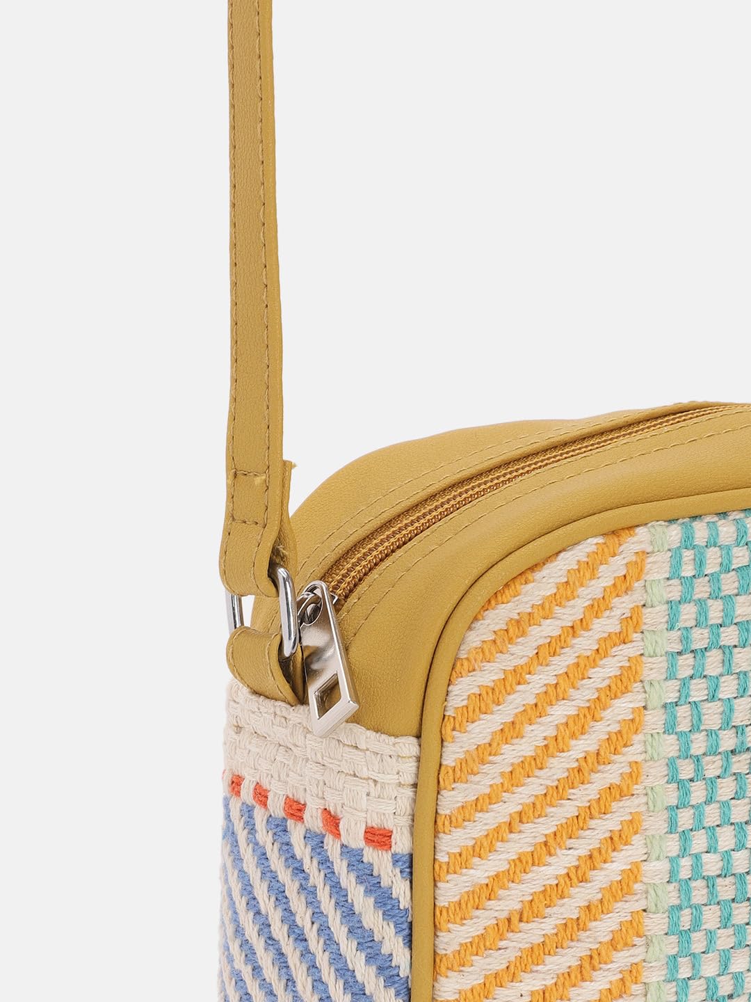 PRIMROSE Multicolored Striped Canvas Crossbody Bag for Women Adjustable Strap