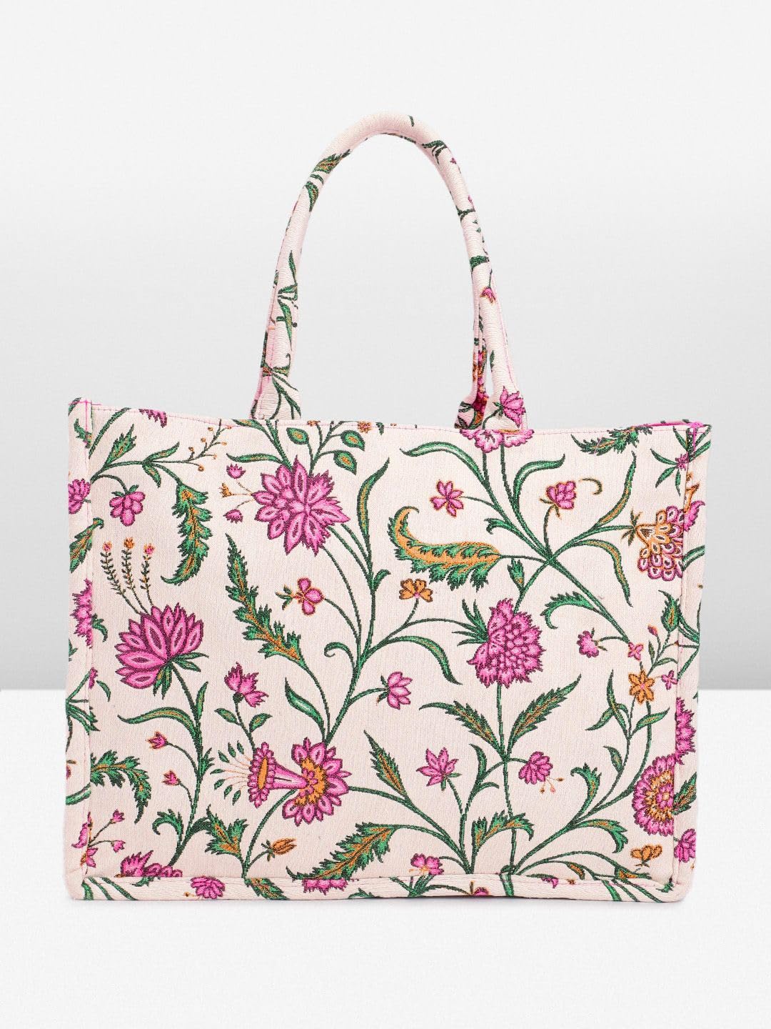 PRIMROSE Floral Print Canvas Tote Bag for Women, Multicolour