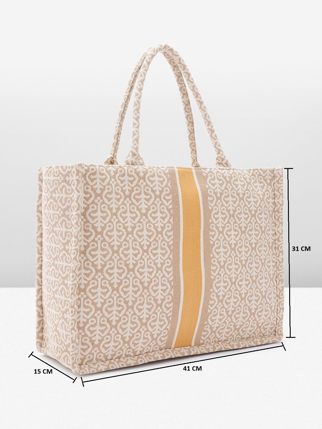 PRIMROSE Ethnic Motifs Printed Oversized Shopper Tote Bag