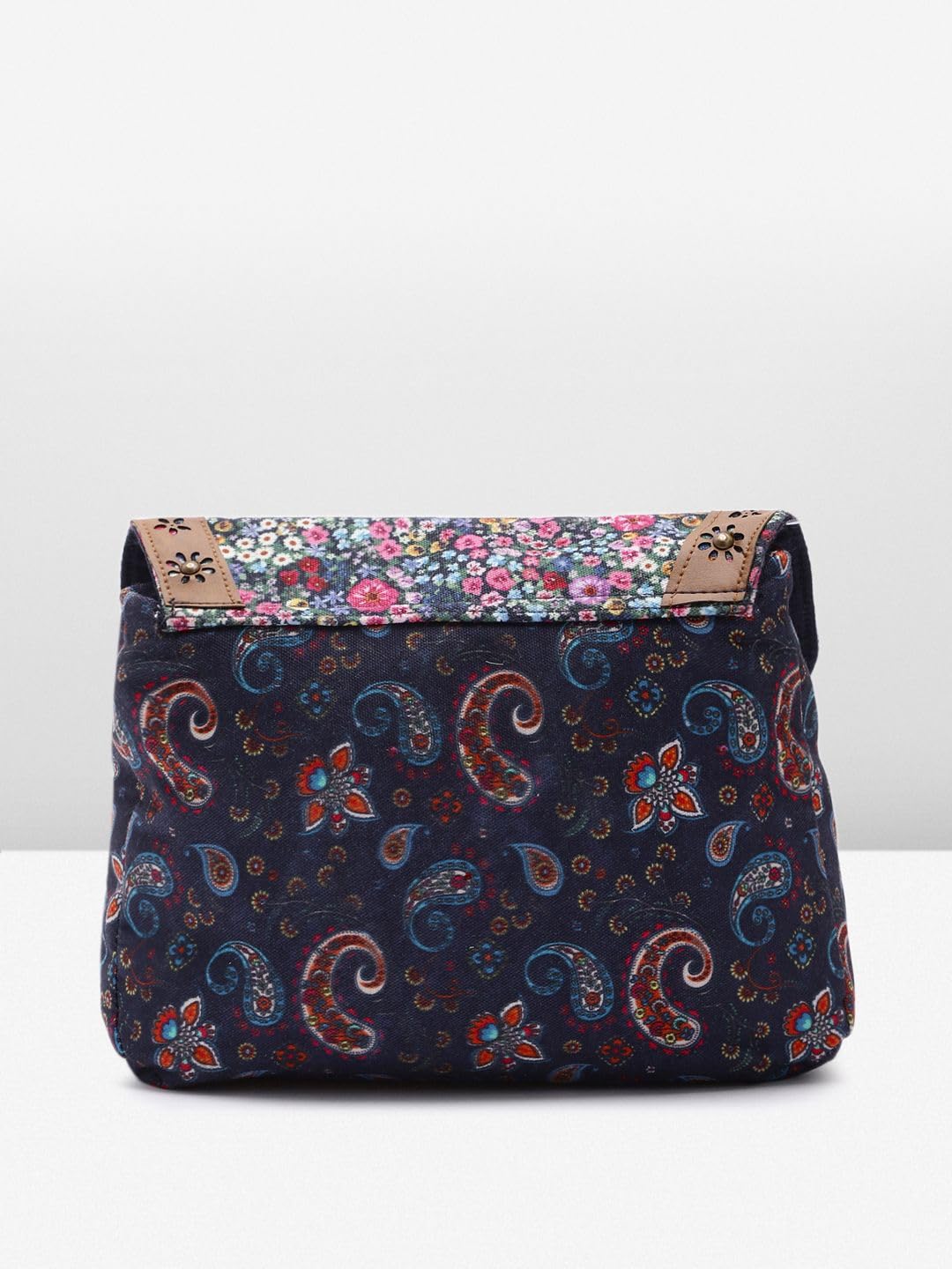 PRIMROSE Floral Print Canvas Shoulder Bag with Multi-Colour