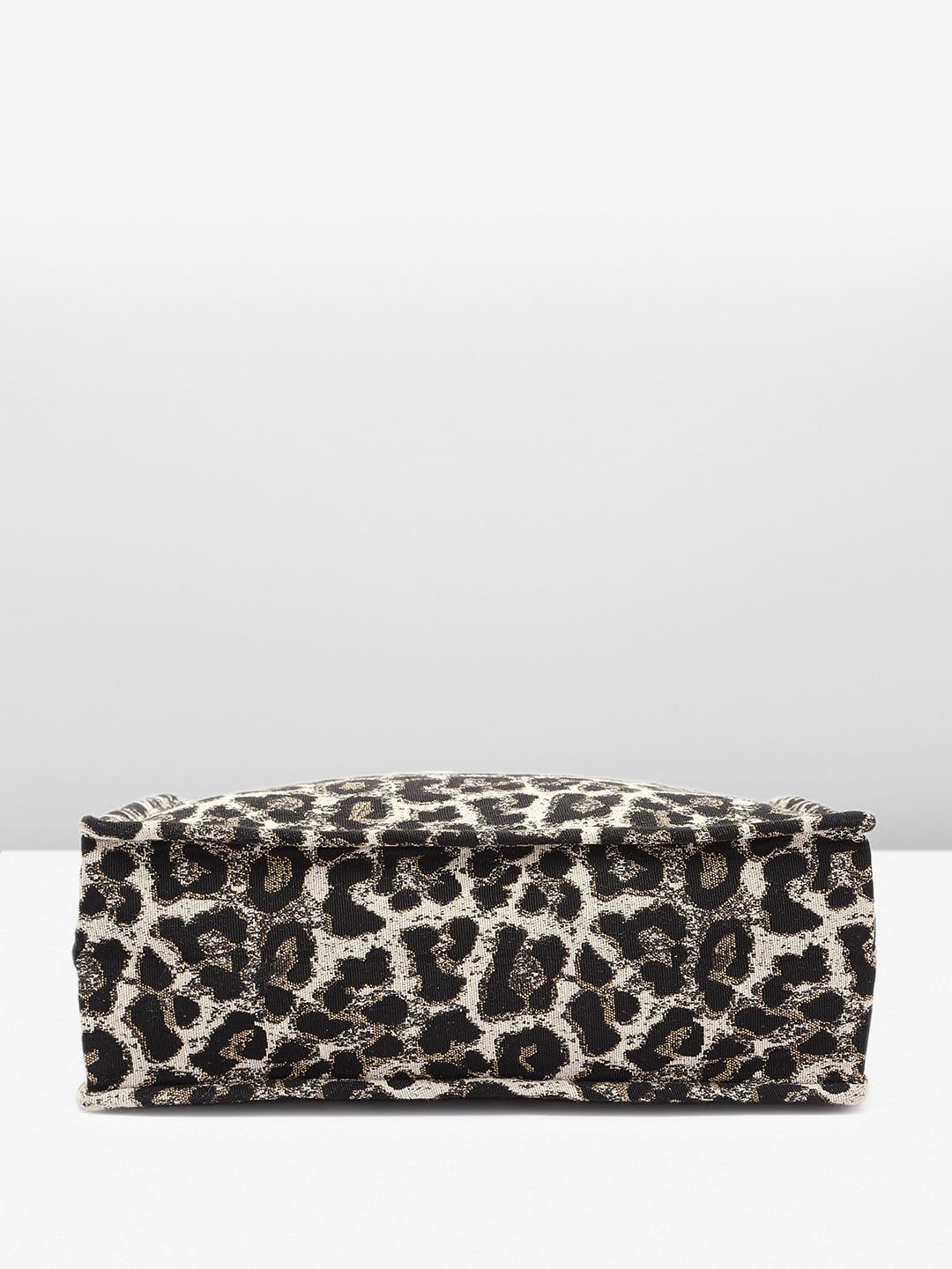 PRIMROSE Leopard Print Tote Bag, 33 cm x 45 cm, Black and Beige