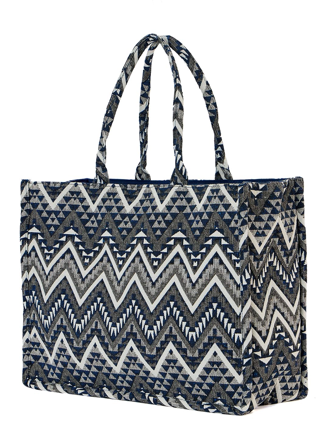 PRIMROSE Geometric Printed Oversized Structured Tote Bag