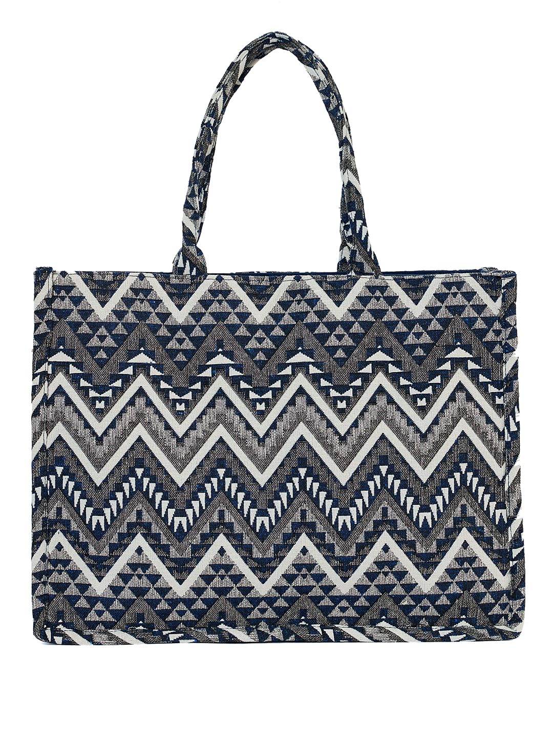 PRIMROSE Geometric Printed Oversized Structured Tote Bag