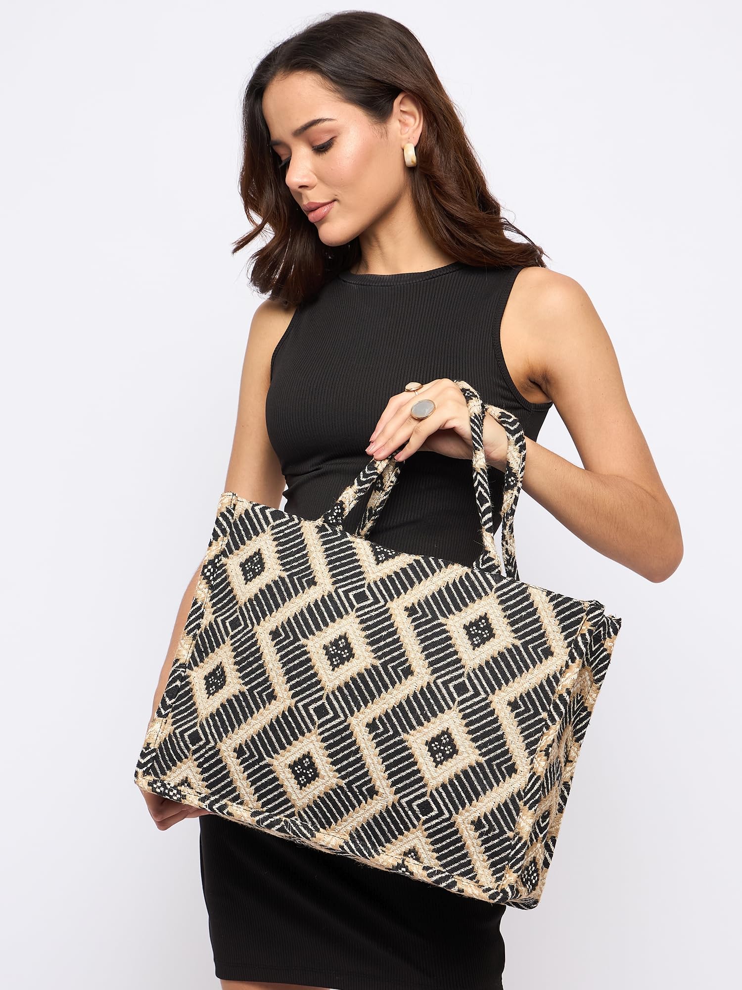 PRIMROSE Abstract Printed Oversized Shopper Tote Bag