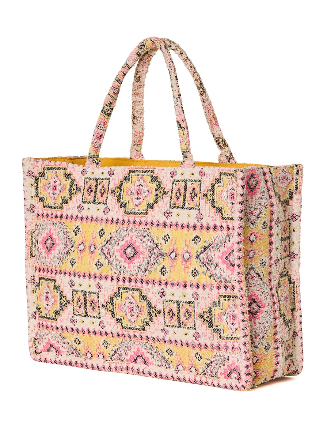 PRIMROSE Bohemian Style Tote Bag for Women, Multicolour Aztec Jacquard