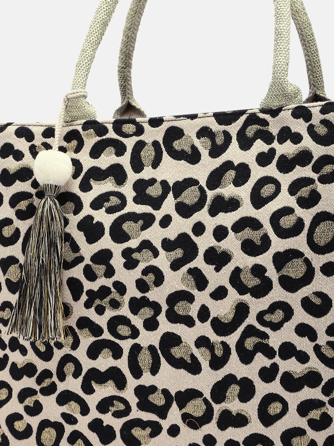 PRIMROSE Leopard Print Handbag with Tassel Detail, 30 cm