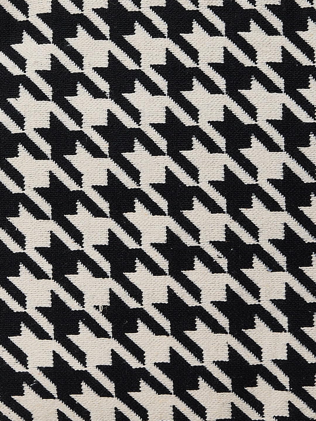 PRIMROSE Black and White Houndstooth Pattern Tote Bag for Women